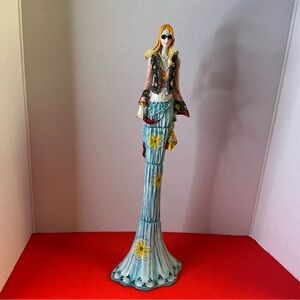 Vintage 1968 Hippie Resin Lady Figurine